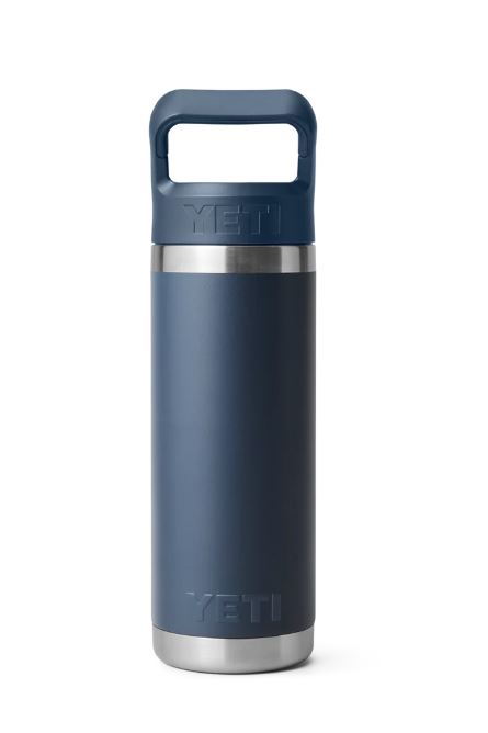 Botella Yeti Rambler de 532 ml Azul Marino con Tapa Straw con pajita