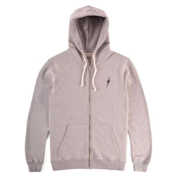 LIGHTNING BOLT ESSENTIAL FLEECE HEATHER ZIP GREY