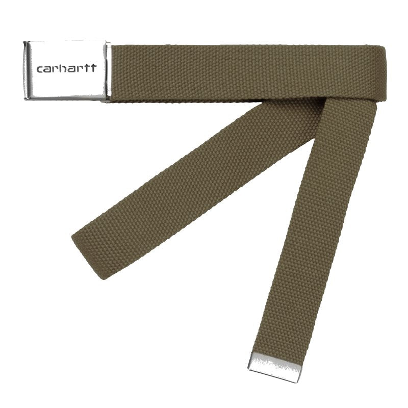 Cinturón Carhartt WIP Clip Chrome en Marrón Musgo