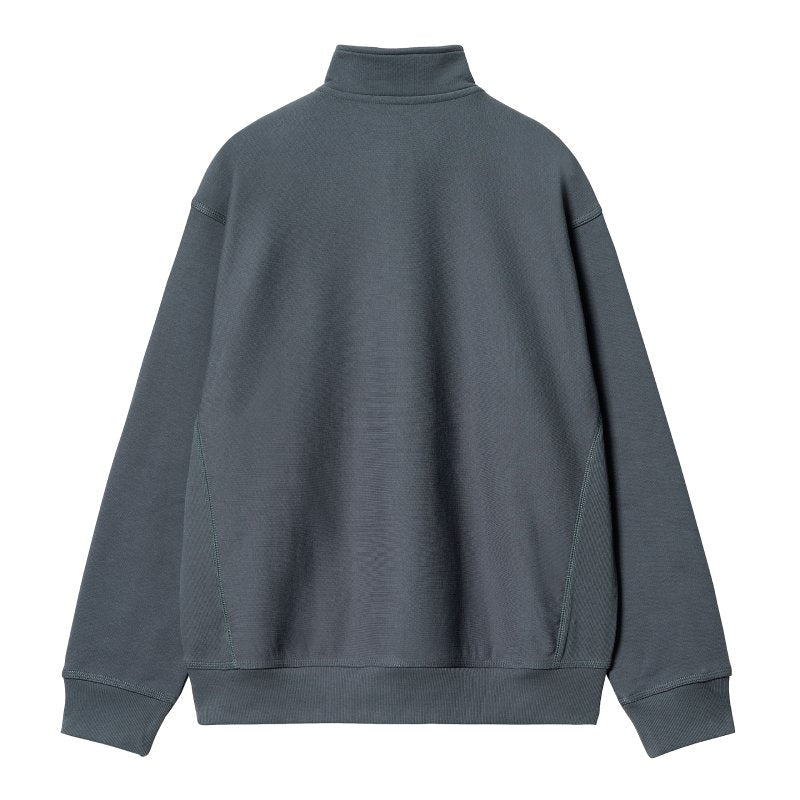 Sudadera Carhartt WIP Half Zip American Script Ore en color Gris Azulado