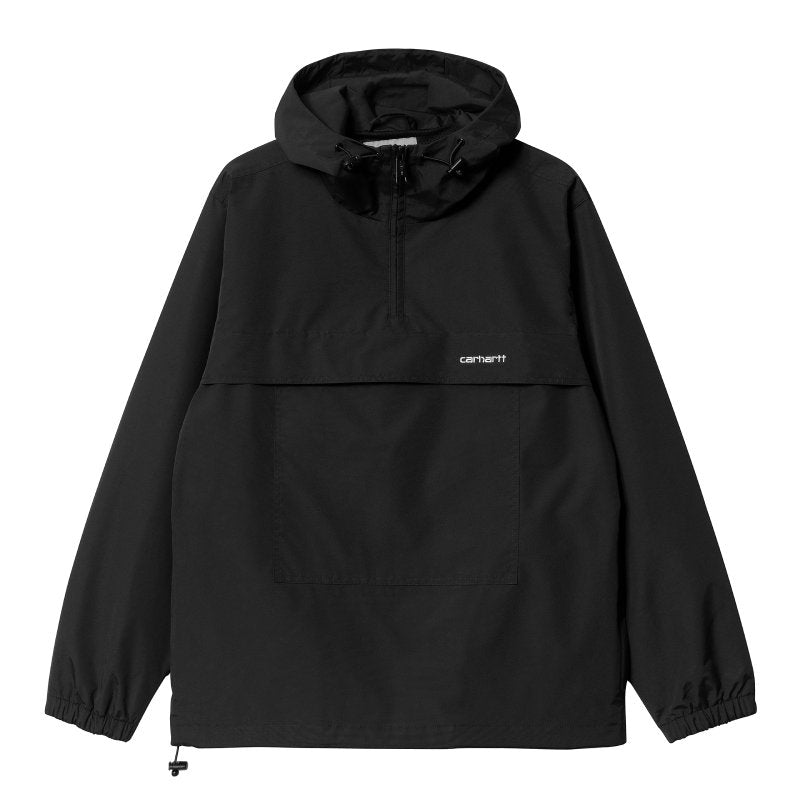 Chaqueta Carhartt WIP Canguro Windbreaker Pullover en Negro con el logo en Blanco