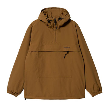 Carhartt WIP Canguro Windbreaker Pullover en Marrón con el logo en Negro