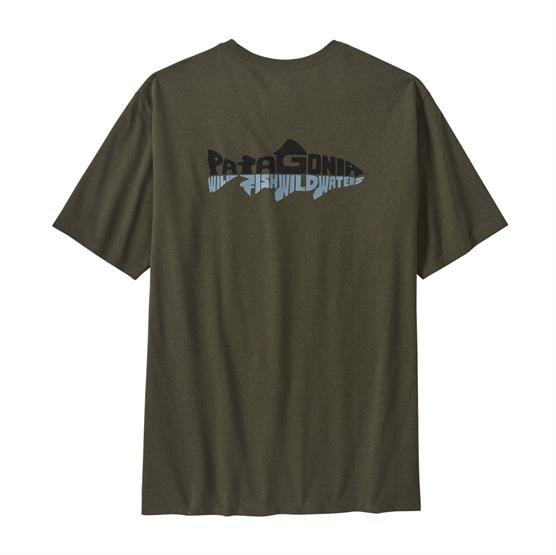 PATAGONIA WILD WATERLINE POCKET RESPONSIBILI-TEE BASIN GREEN