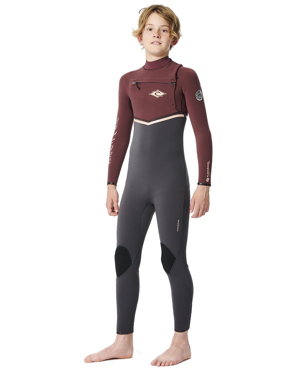 RIP CURL JUNIOR FLASHBOMB 4/3 E7 MAROON 2024