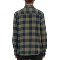 Espalda de la Camisa de manga larga a cuadros Volcom Caden Plaid Navy