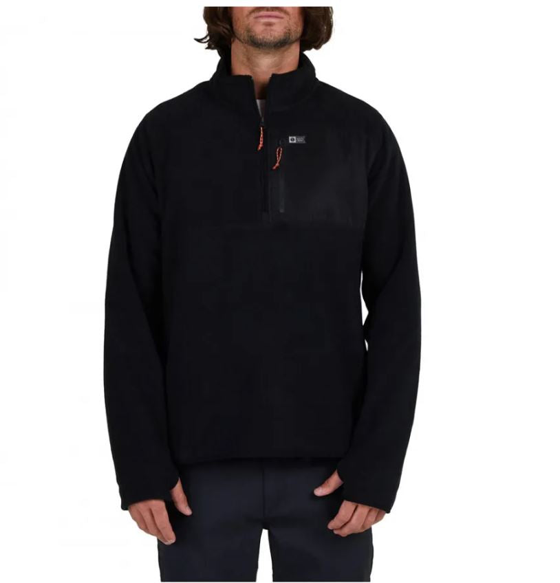 Sudadera Polar Fleece Ebbtide 1/2 Zip Black de Salty Crew