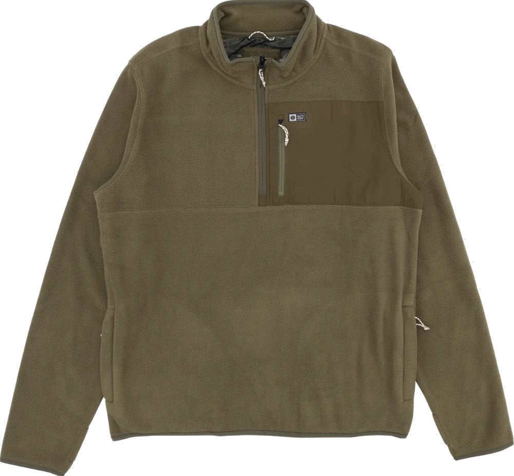 Sudadera Polar Fleece Ebbtide 1/2 Zip Olive de Salty Crew