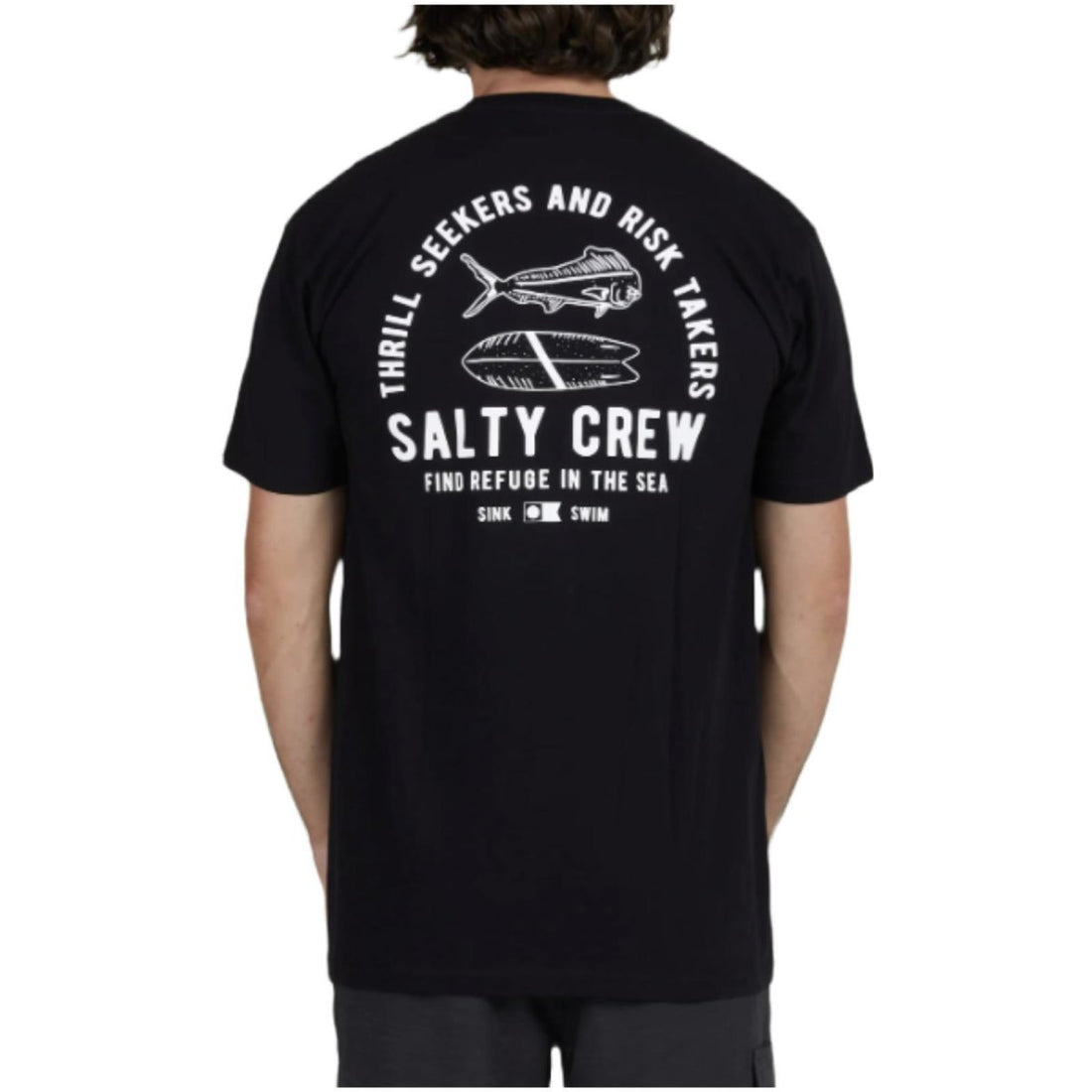 Camiseta de manga corta para hombre Salty Crew Lateral Line Standard Negra