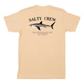 Camiseta de manga corta para hombre Salty Crew Bruce Premium Camel con un tiburón estampado en la espalda