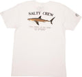 Camiseta de manga corta para hombre Salty Crew Bruce Premium White con un tiburón estampado en la espalda