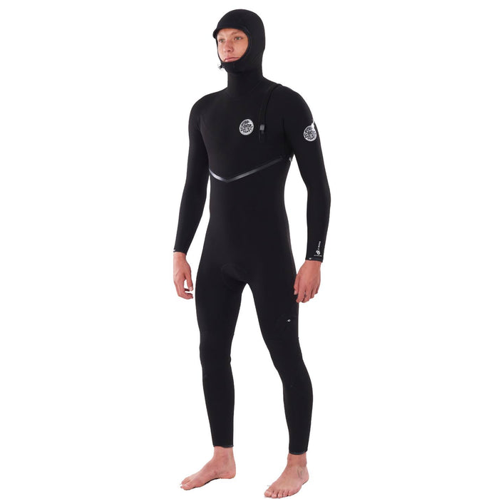 RIP CURL E BOMB 5/4 HOODED E6 BLACK 2023