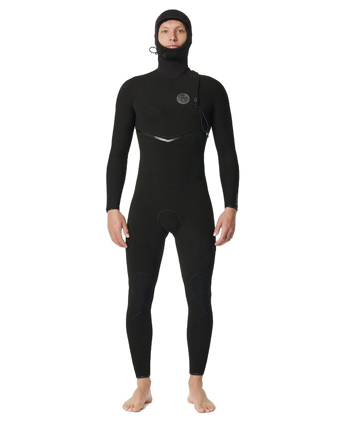 RIP CURL E BOMB 5/4 HOODED E7 BLACK 2024