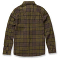 Espalda de la Camisa de Cuadros Volcom Caden Plaid Military