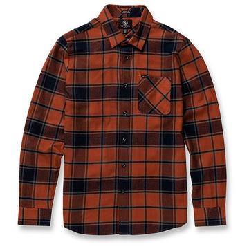 VOLCOM CADEN PLAID MOCHA | CAMISA DE FRANELA A CUADROS