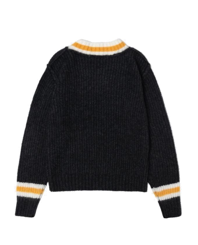 STUSSY MOHAIR TENNIS SWEATER CHARCOAL