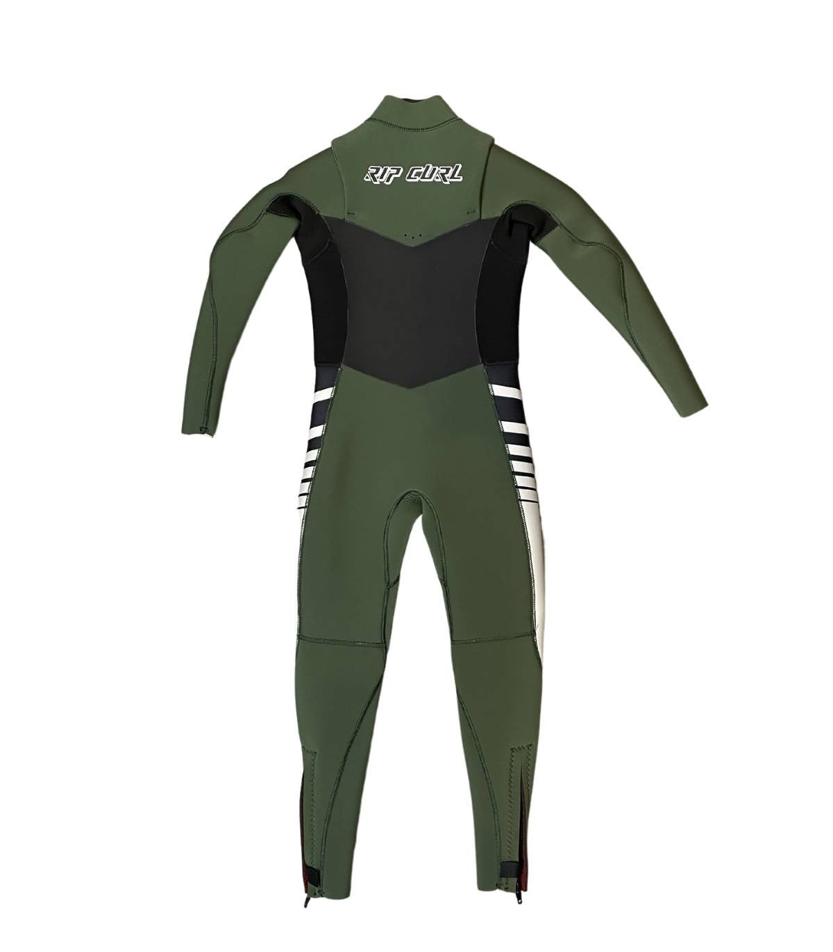 Neopreno Rip Curl Junior Dawn Patrol 4/3 Chest Zip Verde 2024 para Niños espalda