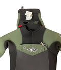 Neopreno Rip Curl Junior Dawn Patrol 4/3 Chest Zip Verde 2024 para Niños cuello