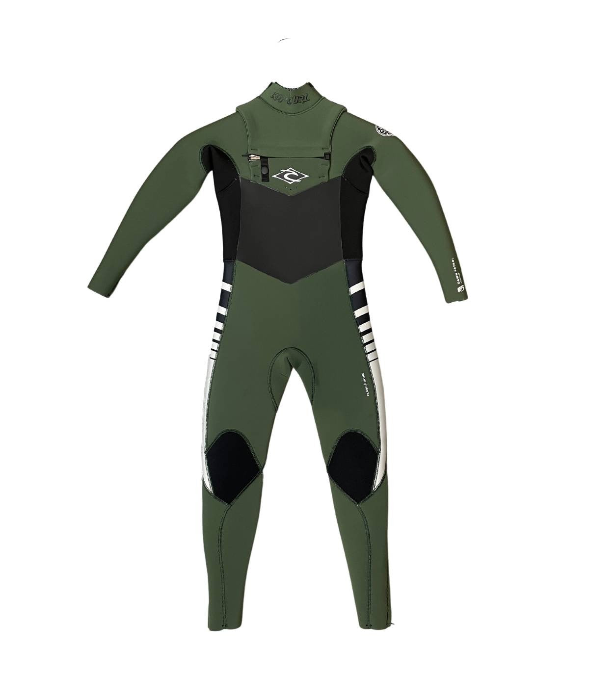 Neopreno Rip Curl Junior Dawn Patrol 4/3 Chest Zip Verde 2024 para Niños