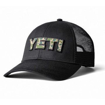 Gorra de camionero Yeti Camo Logo Badge Negra