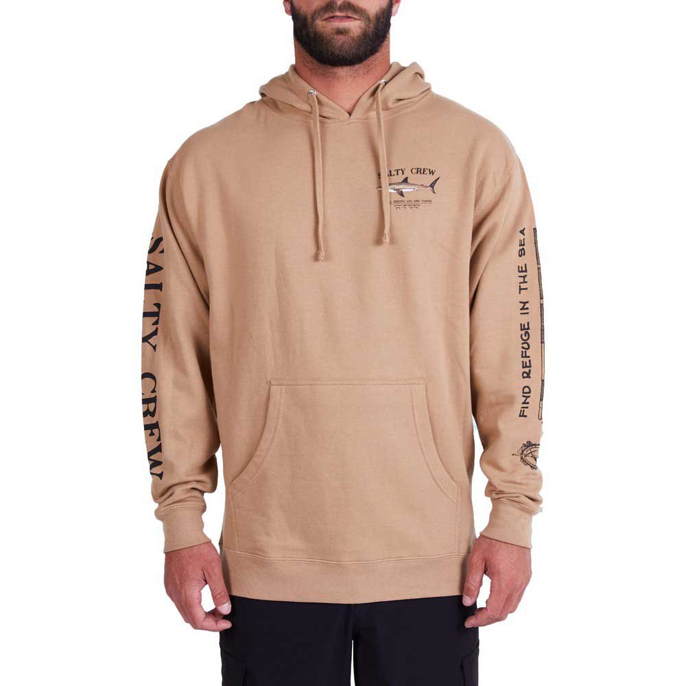 Hombre con Sudadera Salty Crew Bruce Hood Fleece Sandstone frontal