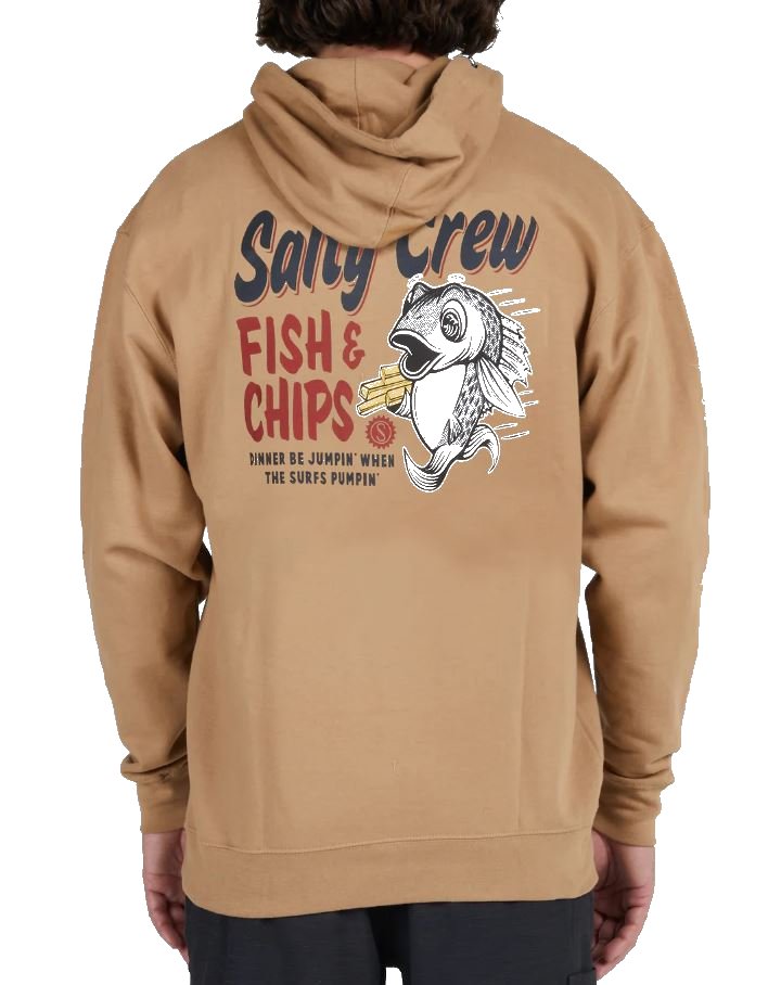 Salty Crew Fish and Chips Sudadera con Capucha - Sandstone