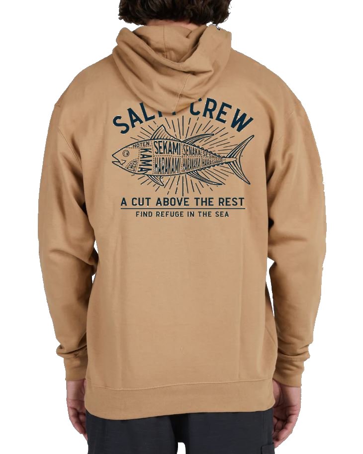 SALTY CREW CUT ABOVE HOOD FLEECE SANDSTONE