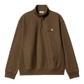 Sudadera Carhartt WIP Half Zip American Script Sweat Lumber en color Marrón Oscuro