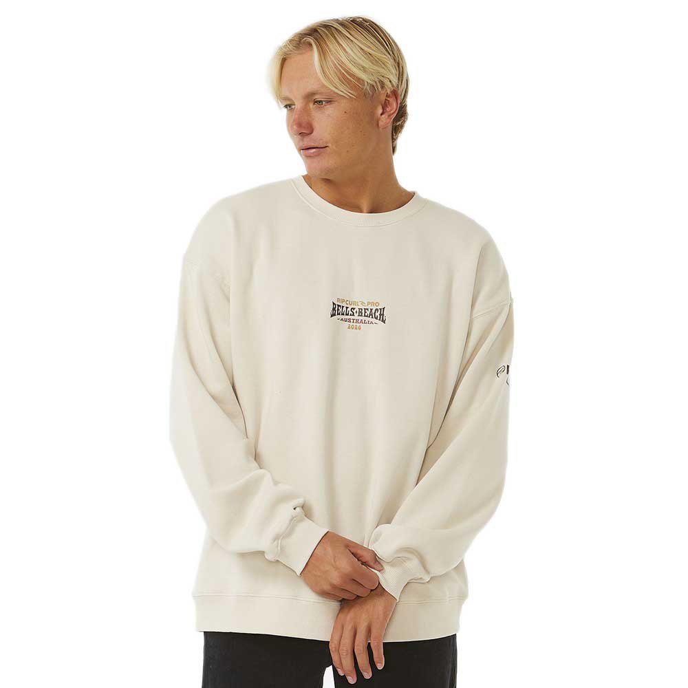 Sudadera sin capucha para hombre Rip Curl Pro 2024 Crew Vintage White