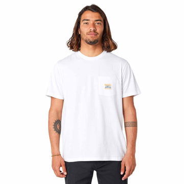 RIP CURL CAMISETA CON BOLSILLO PARADISE BADGE TEE WHITE