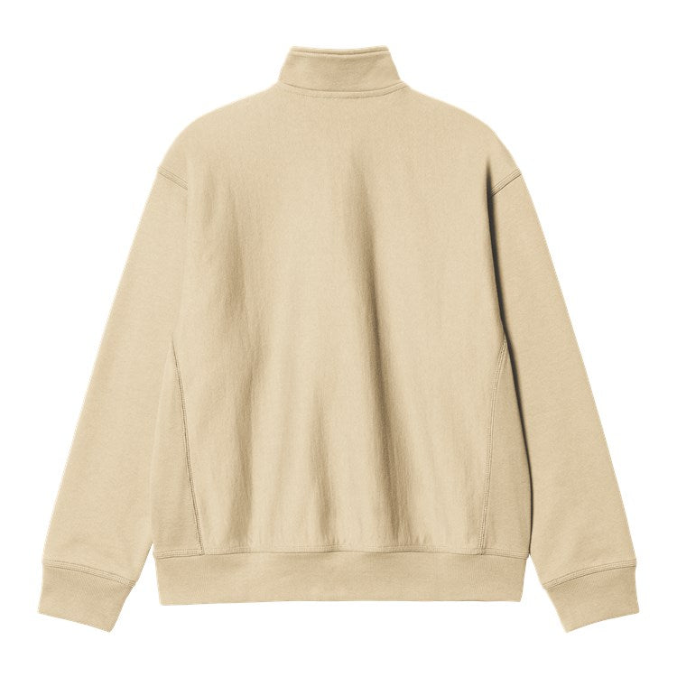 Sudadera Carhartt WIP Half Zip American Script Sweat Rattan en color Beige Claro