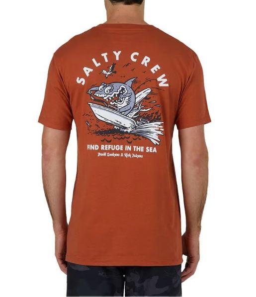 Camiseta de manga corta para hombre Salty Crew Hot Rod Shark Premium Rust