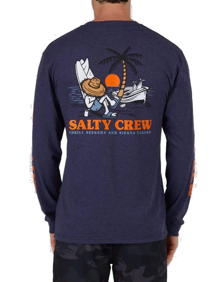 Camiseta de manga larga para hombre Salty Crew Siesta Tee Navy Heather