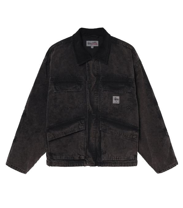 Chaqueta Stussy Washed Canvas Shop en Negro