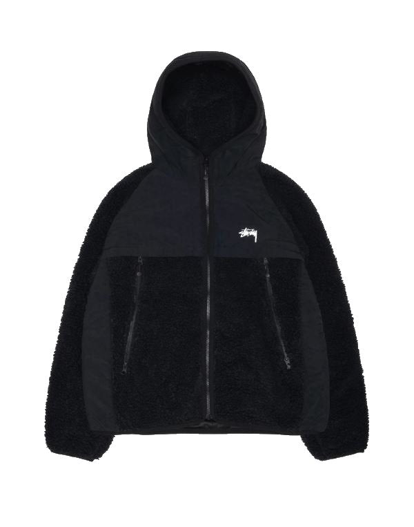 Chaqueta Stussy Sherpa Paneled Hood Negra