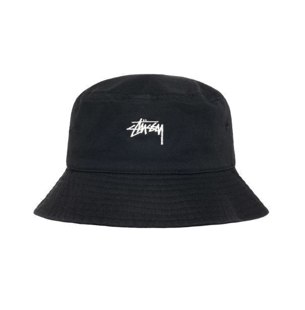 STUSSY STOCK BUCKET HAT BLACK