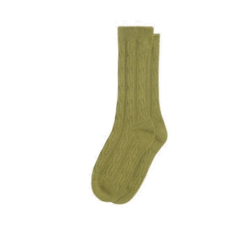 STÜSSY CALCETINES CABLE KNIT S DRESS SOCKS DARK LIME