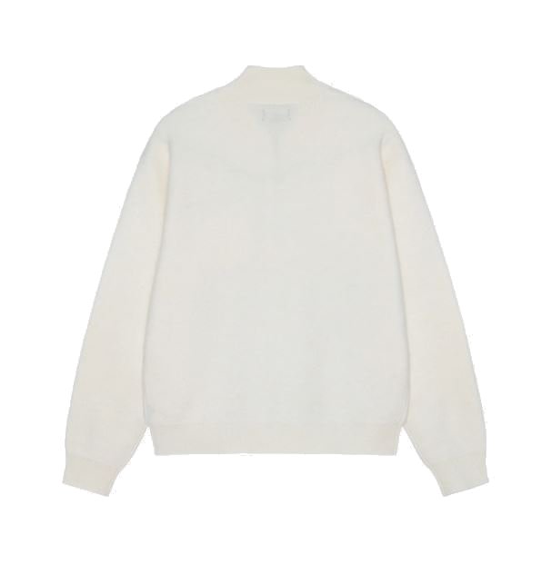 STÜSSY HALF ZIP MOCK NECK SWEATER IVORY