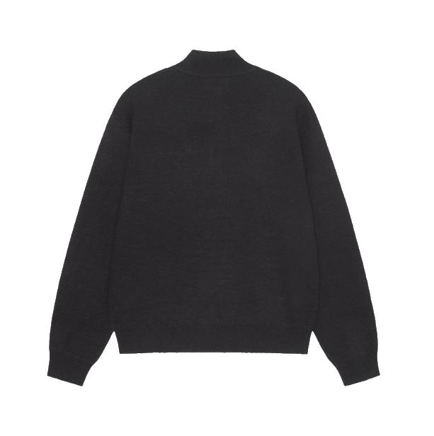 STÜSSY HALF ZIP MOCK NECK SWEATER BLK