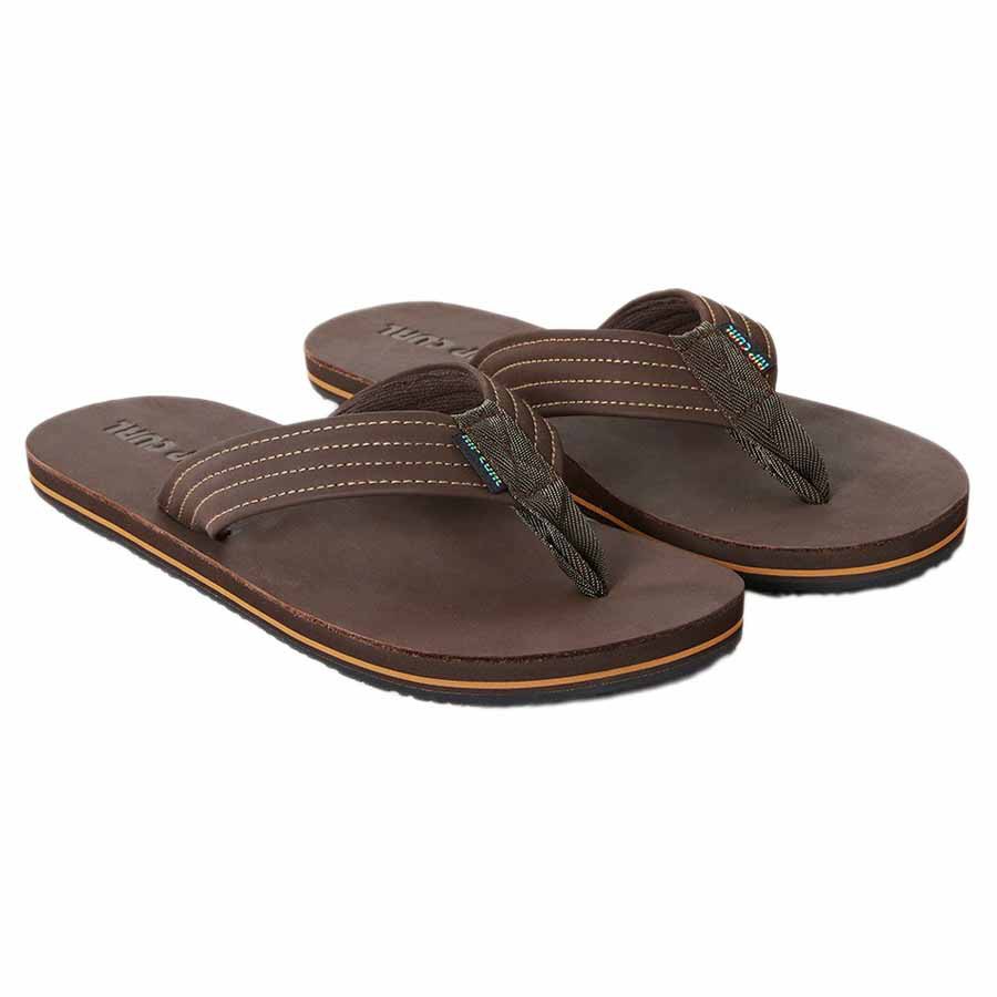 chanclas de cuero Rip Curl Revival Leather en color marrón