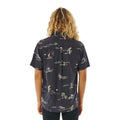 Camisa Surfera Rip Curl Party Pack Washed Black con estampado negro posterior