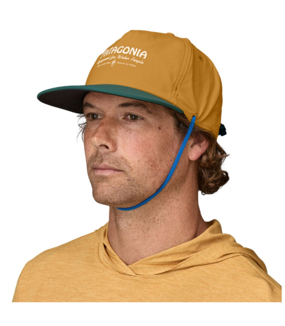 PATAGONIA GORRA MERGANZER HAT WATER PEOPLE BANNER PUFFERFISH GOLD