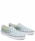 Zapatillas Vans Classic Slip On Checkboard color Verde y Blanco