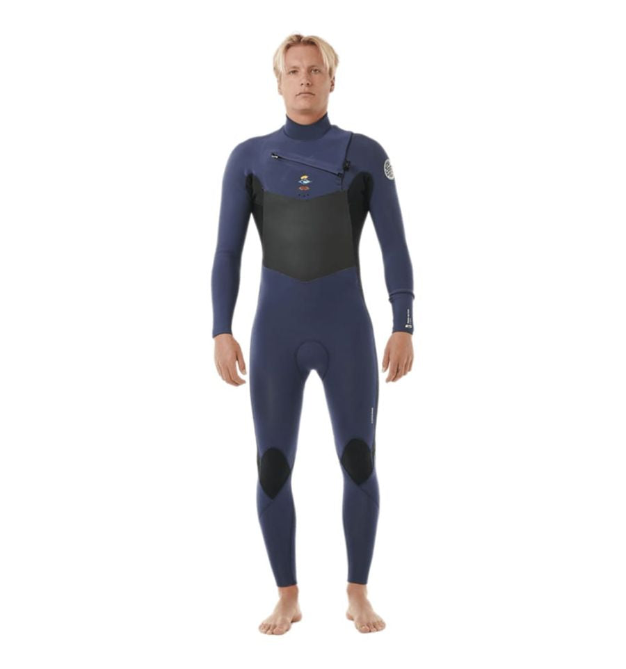 Traje de Neopreno Rip Curl Dawn Patrol 3/2 2024 con cremallera en el pecho Azul Marino Oscuro