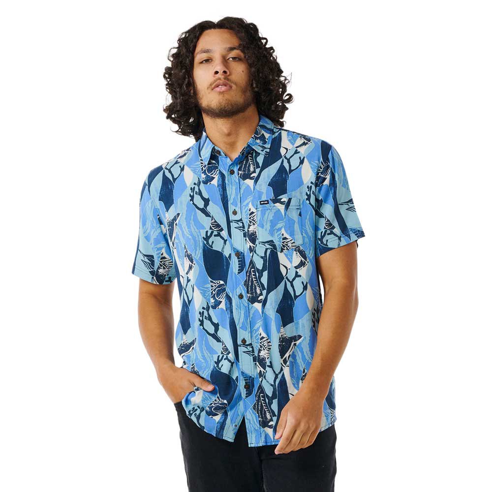 Camisa Surfera Rip Curl Party Pack Blue Yonder con estampado azul