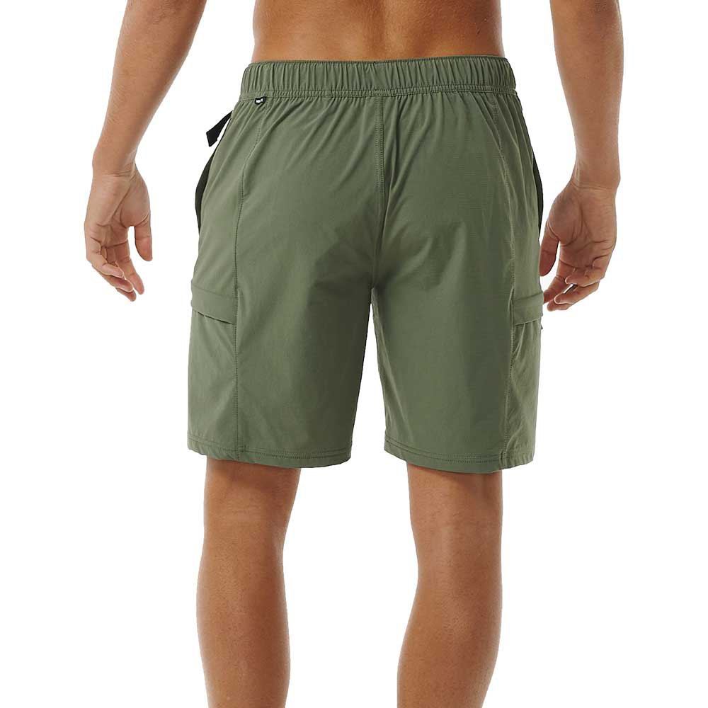 Pantalón Corto Híbrido Rip Curl Boardwalk Buckled Cargo en color Caqui Oscuro posterior