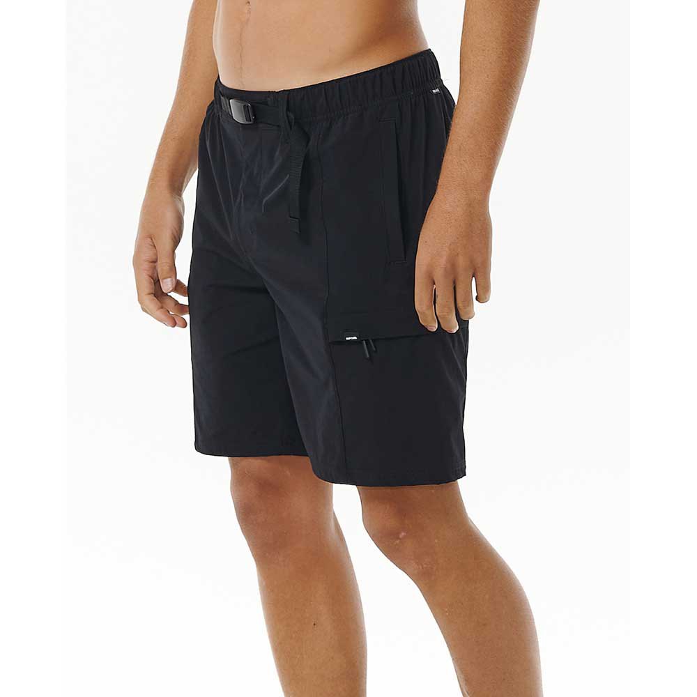 Pantalón Corto Híbrido Rip Curl Boardwalk Buckled Cargo en color Negro lateral