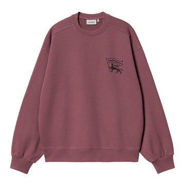 CARHARTT WIP SUDADERA STAMP SWEAT DUSTY FUCHSIA / BLACK STONE WASHED