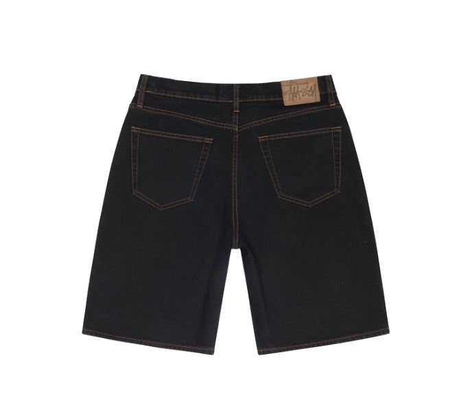 STUSSY DENIM BIG OL  JEAN SHORTS WASHED BLACK