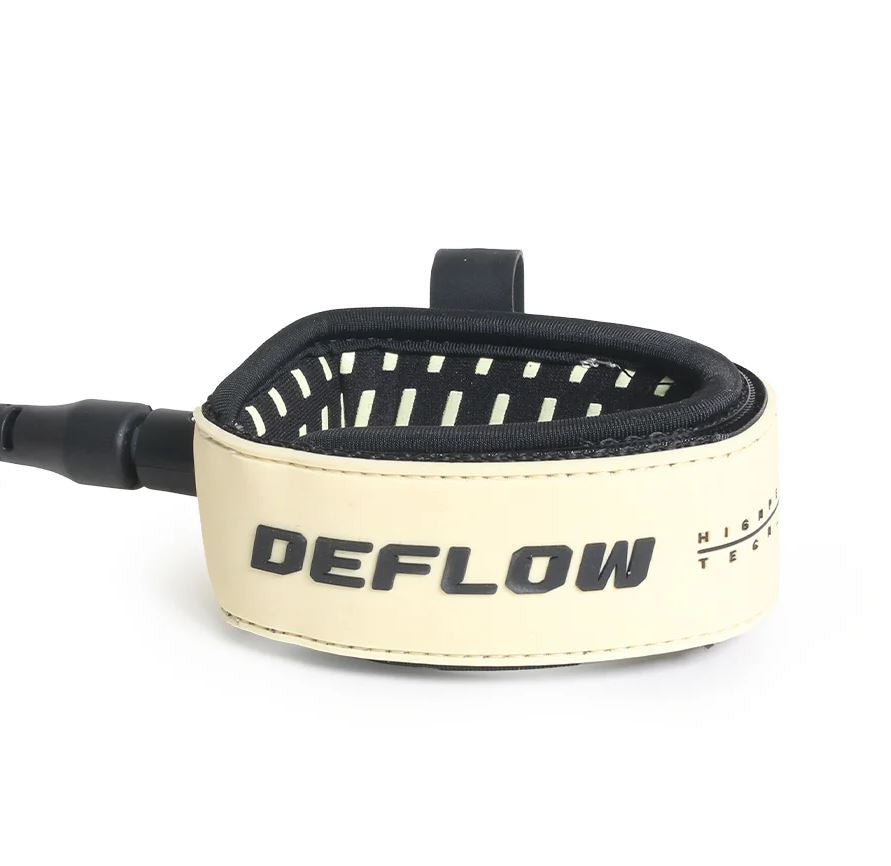 Puño del invento Deflow Leash 6' 6mm Alta Performance Cream superior