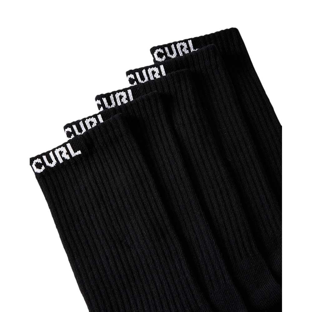 RIP CURL BAND CREW SOCK 5 PACK BLACK - CALCETINES